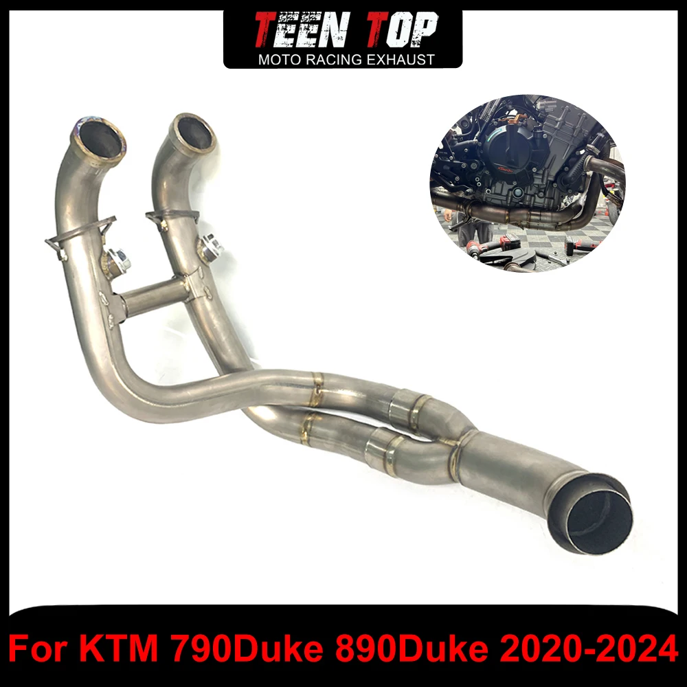 

Titanium Alloy Exhaust Header Pipe For KTM DUKE 790/890 Front Link Pipe Connect to Original Exhaust Elbow Duke 790 20-24