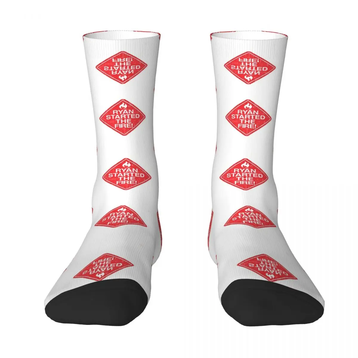 Ryan Started The Fire The Office TV Kawaii Socks Hiking Cartoon Pattern Socks