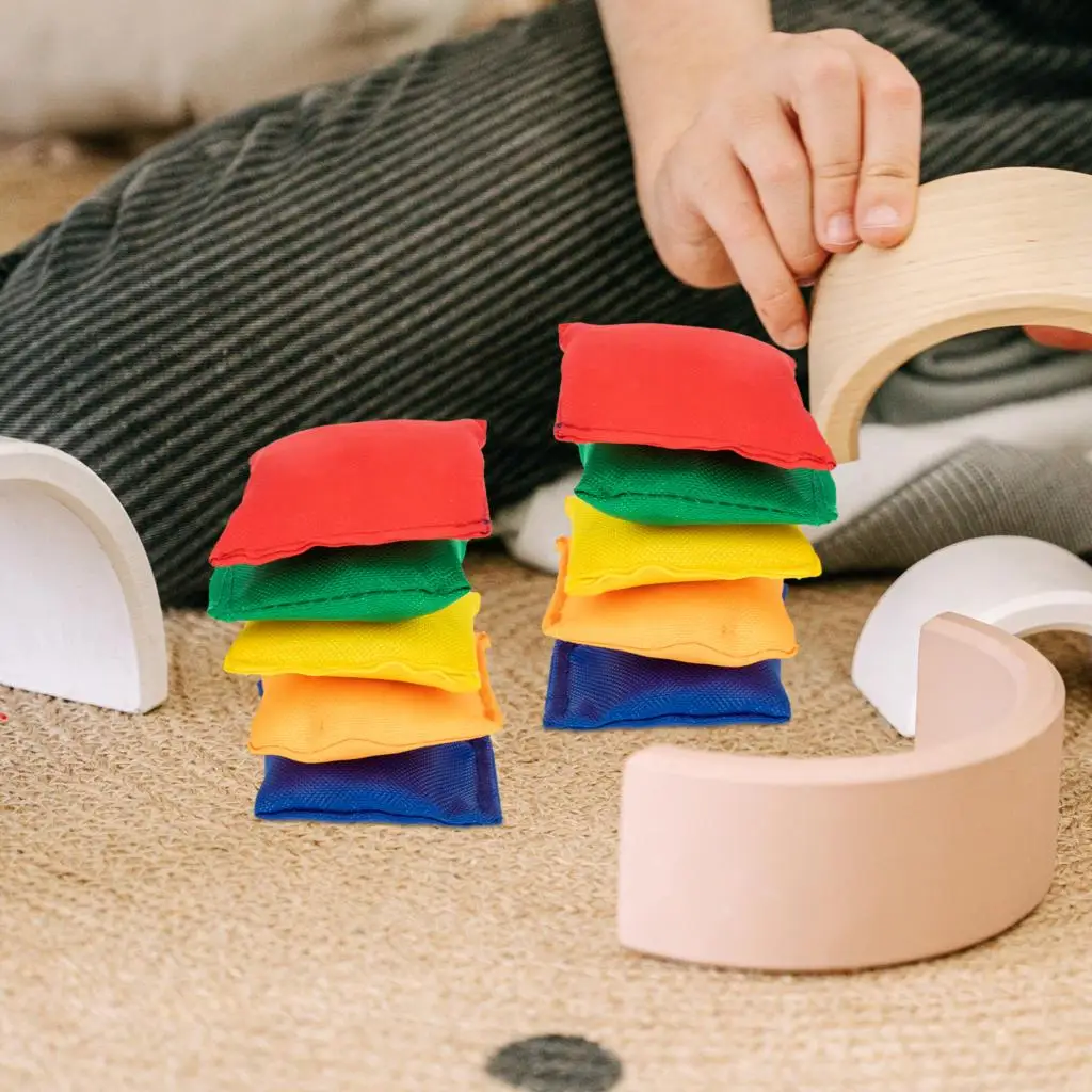 10-teilige Mini-Sitzsäcke, bunt, tragbar, Stoff-Sandsack, Wurfspielzeug für Kinder, interaktives Spielzeug für Spaß, Sport, Outdoor, Familienspiel – Detail 7