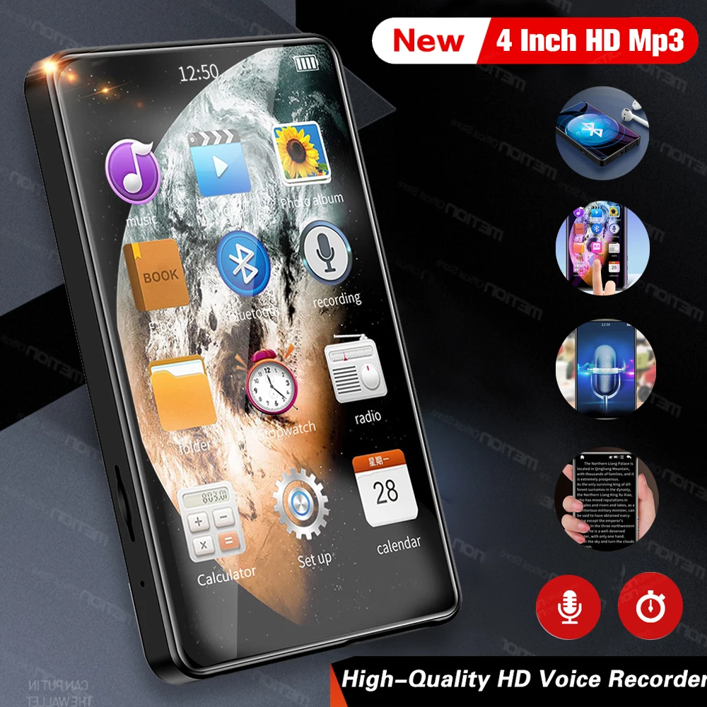 

Full Touch Screen Portable MP4 MP3 Player Bluetooth HiFi Sound Music Player FM/Recorder/Browser/Support Max 128GB