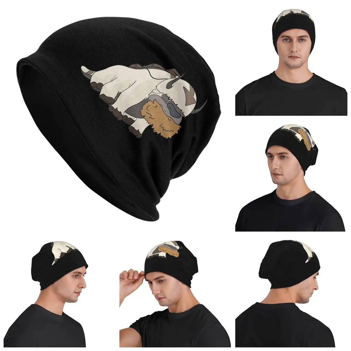 

Appa Avatar The Last Airbender Warm Knitted Cap Hip Hop Bonnet Hat Autumn Winter Outdoor Beanies Hats for Men Women Adult