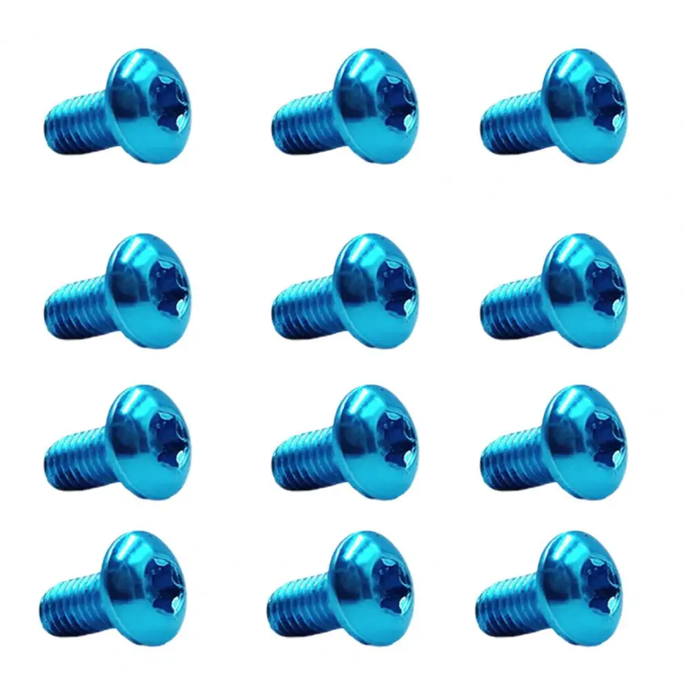 12Pcs Strong Bicycle Brake Rotor Bolts T25 M5x10mm Alloy Steel Multi-color Disc Screws for Road Mountain Bike