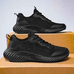 Black Fashion Men Running Shoes Sneakers Knit Athletic Sports Blade Cushioning Jogging Trainers Lightweight Footwear 39-48