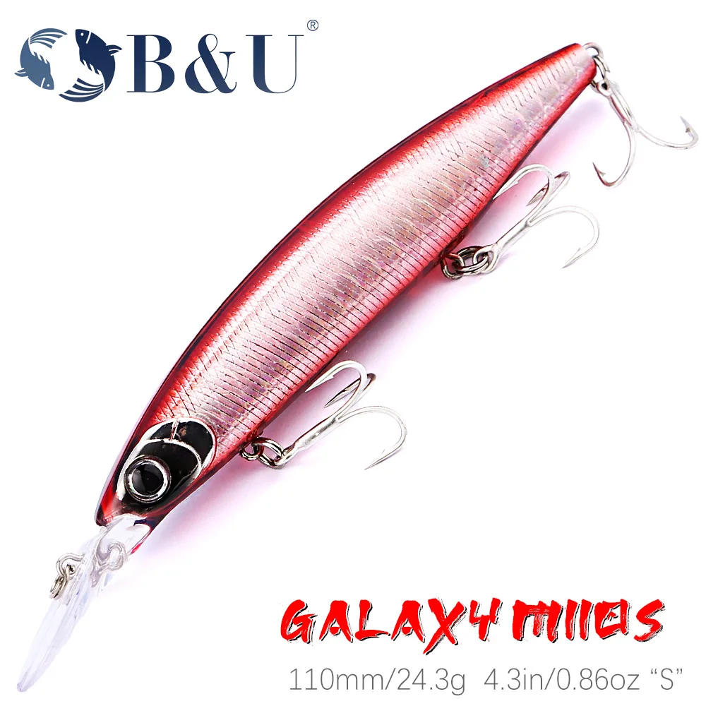 

B&U 110mm/126mm Sinking Minnow Sea Fishing Lure Ultra Long Casting Seabass Inshore Hard Baits Artificial Bait Jerkbait