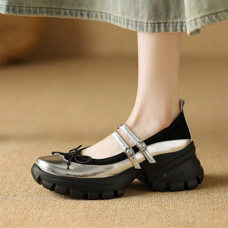 

Sneakers Platform Thick Bottom Mary Jane Shoes Woman Fashion Spring Brand Design Women Pumps High Heels Party Ladies Shoes QA05