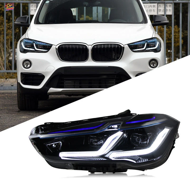 

Suitable for BMW New X1 2016-2019 headlight assembly modification to Thunder Edition blue eyebrow LED daytime running light lens