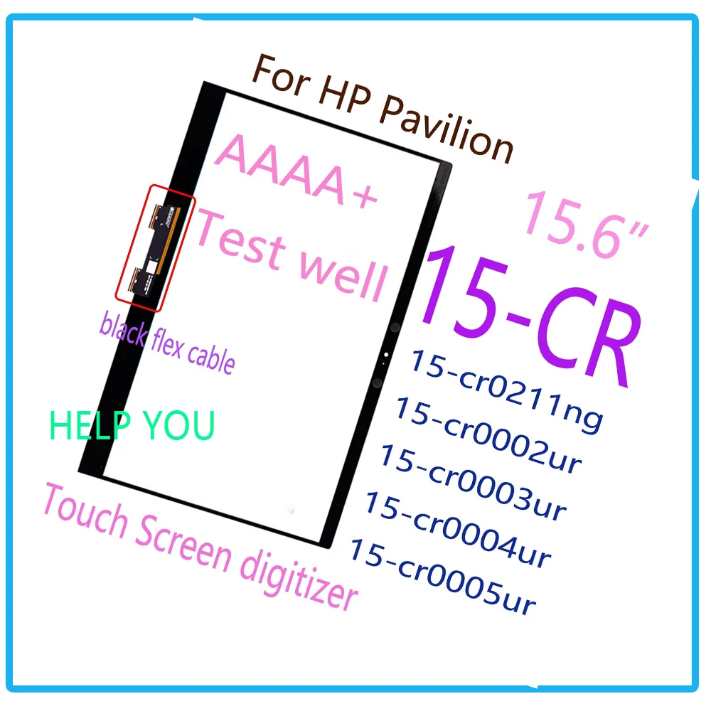 Tested 15.6”  Digitizer For HP Pavilion 15-CR 15-cr0211ng 15-cr0002ur 15-cr0003ur 15-cr0004ur 15-cr0005ur Touch Screen Digitizer