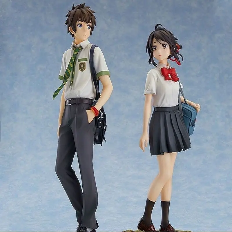 Figurine de Couple avec votre nom, modèle Miyamizu Mitsuha Tachibana Taki, décoration de bureau, ornement de voiture, cadeaux de noël pour enfants