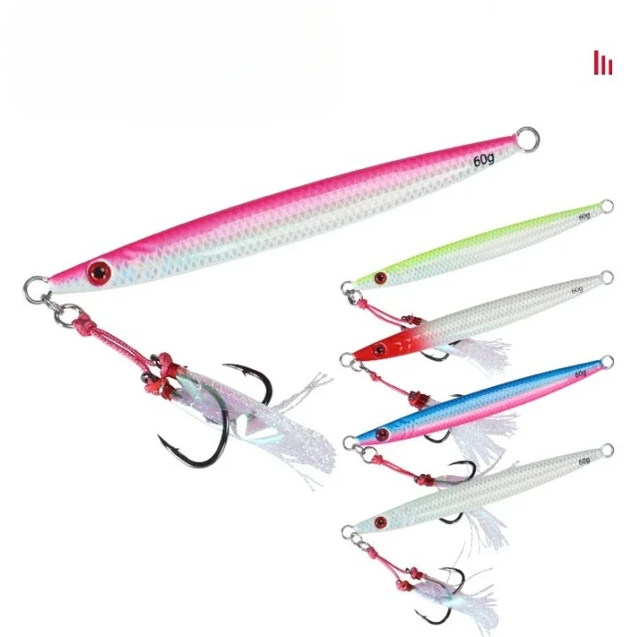 Jig metálico brillante de caída rápida para pesca vertical en mar - imagen 4