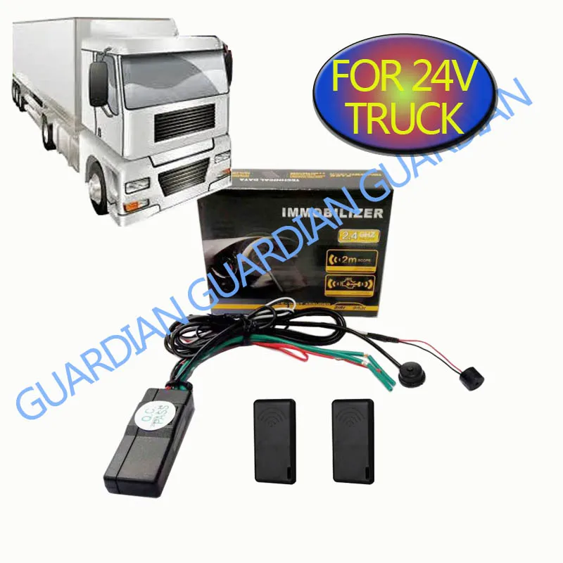 

24V Truck Immobilizer RFID Wireless Security System Immobilizer Engine Automatic Lock Anti-Theft Alarm Device