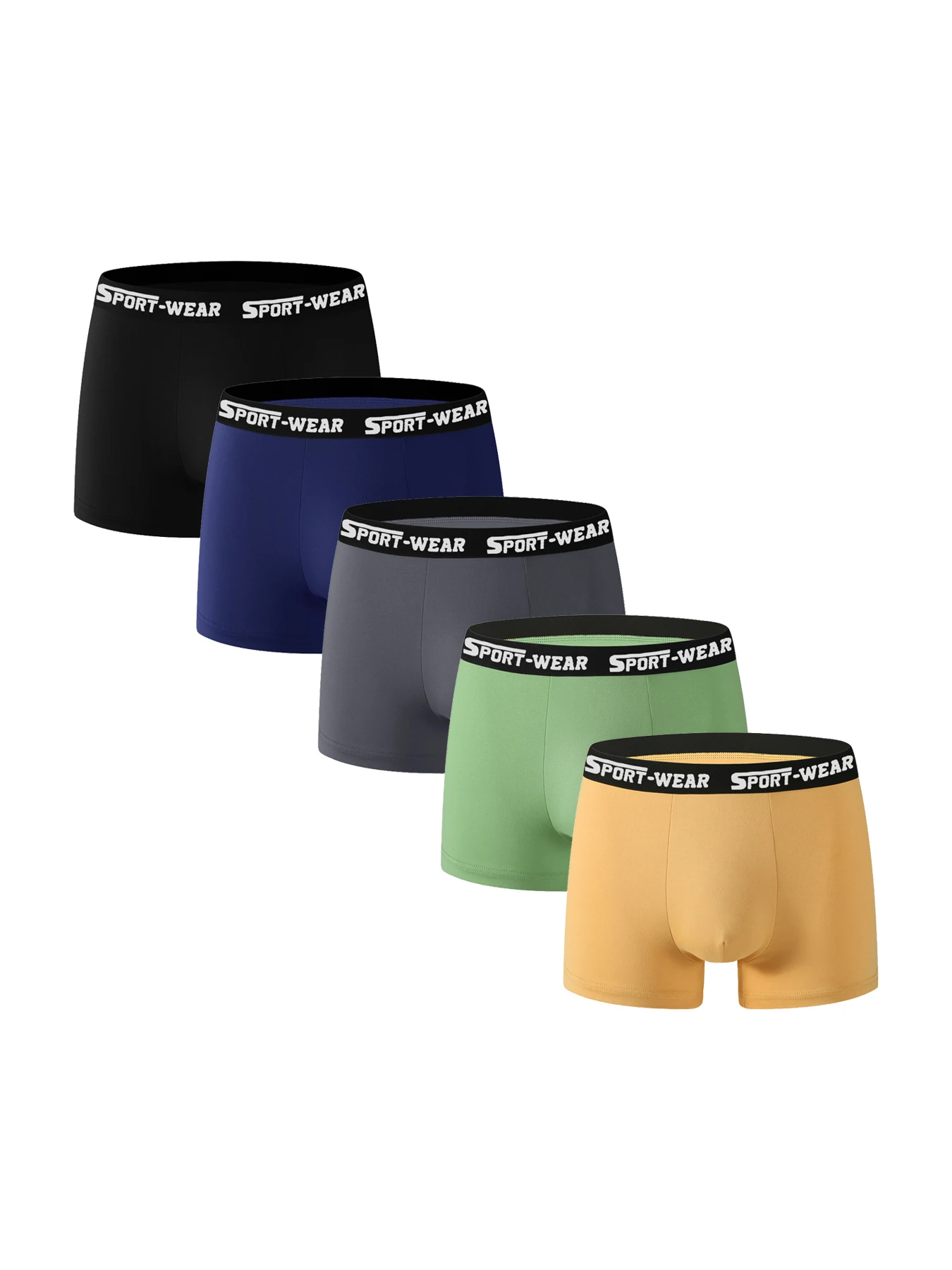 

New 5Pcs/Set Men Underwear Breathable Panties Four Season Wear Boxer Shorts Sexy Elastic Sports Male Underpant Light-thin Briefs
