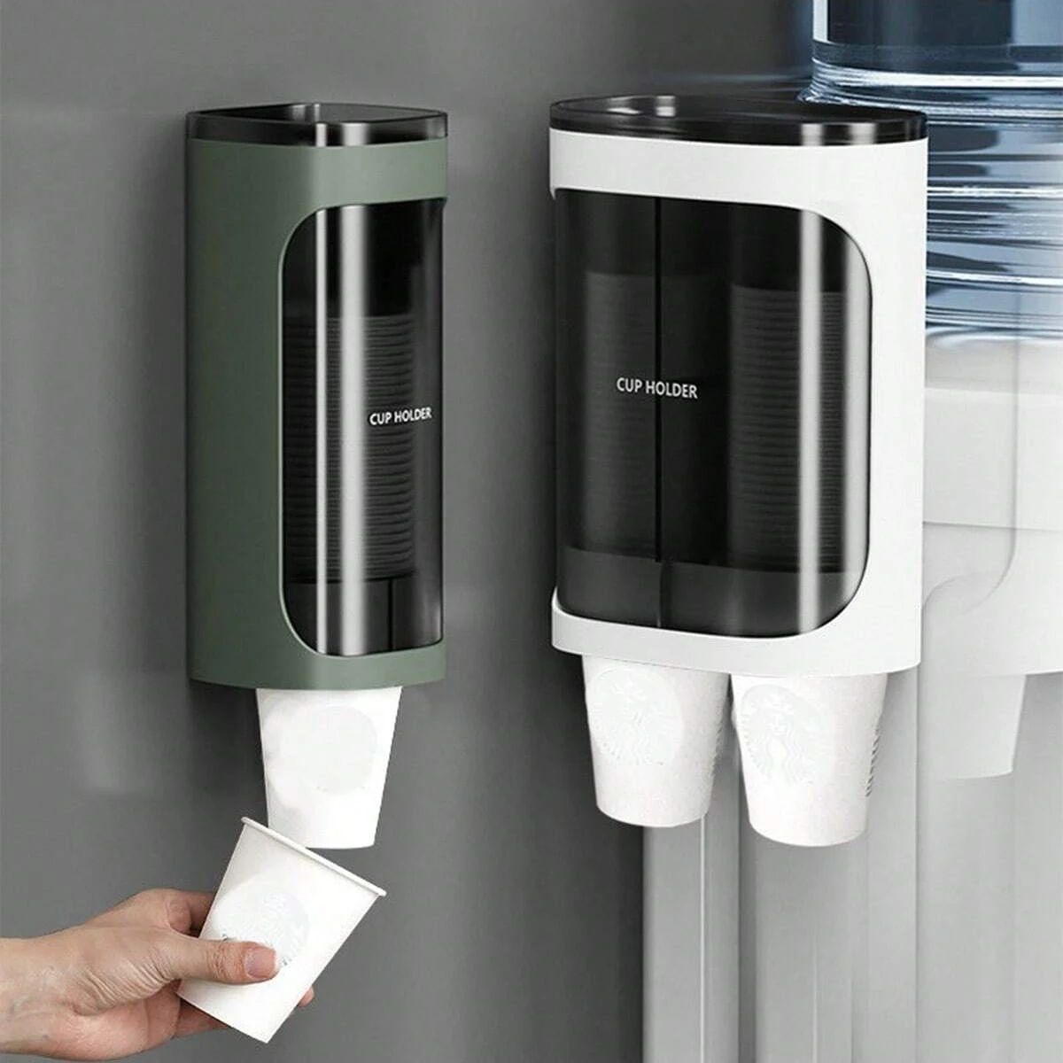 Easy Pick-up Cup Holder for Up to 9 Ounce Water Resistant Water Paper Cup Self Adhesive Paper Cups Holder Pull Type Dispenser