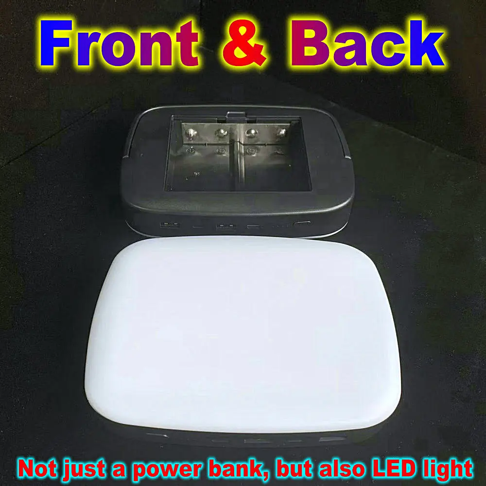 4x21700 Power Bank Case PD 22.5W Fast Charging LED Night Light Camp Lamp Battery Storage Box USB+Type-C Port For iPhone Samsung