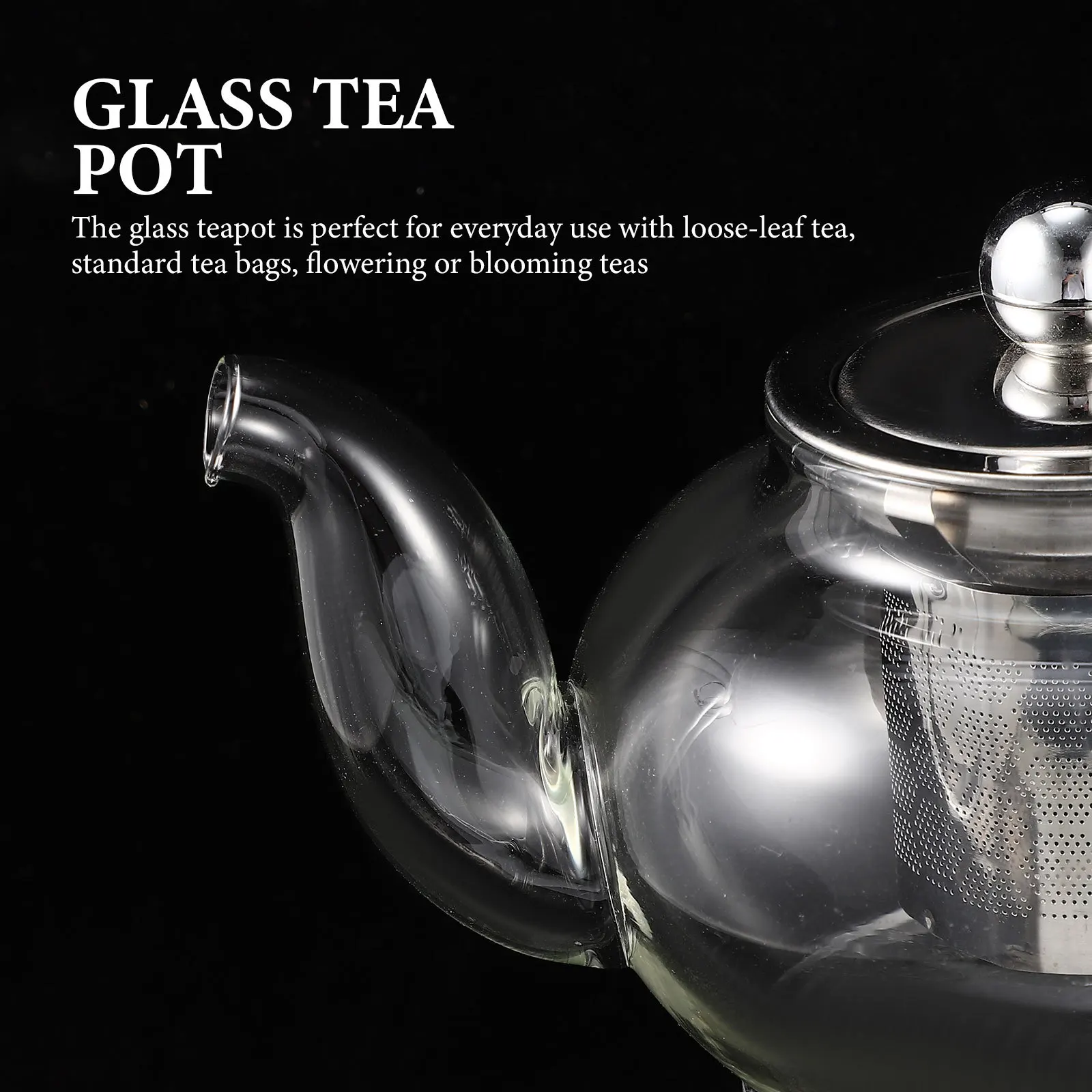 

Glass Teapot Portable Transparent Tea Kettle Lightweight Stainless Infuser Convenient for Home Tea Time Clear Glass Teapots