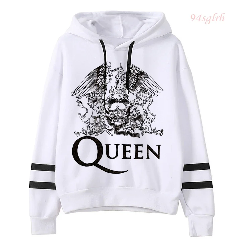 Felpa con cappuccio unisex con stampa Freddie Mercury da donna Felpe con cappuccio moda Harajuku Streetwear Queen Band Felpa con grafica divertente