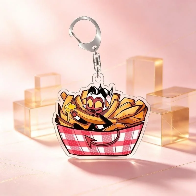 For Hazbin Hotel  Homemade Alastor Vaggie Angel Dust Vox Acrylic Keychain Pendant Bag Charms Game Anime Collection Toy Gift 5cm