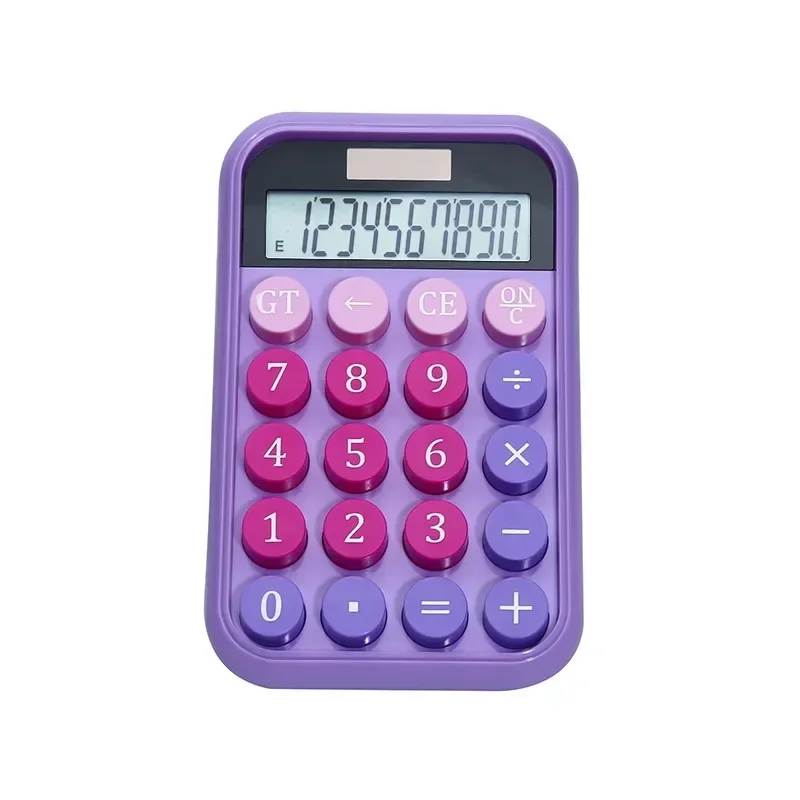 Mechanical Calculator with 10 Digit Solar add Batteries Dual Function Calculating for Office Electronics 4Colors