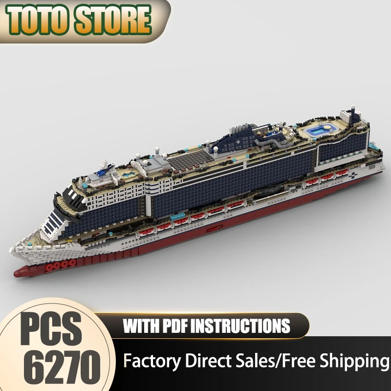 

Модель военного корабля Moc, строительные блоки, MSC, модель морской лодки, технология, кирпич, сделай сам, сборка, строительная игрушка, праздничный набор, подарки