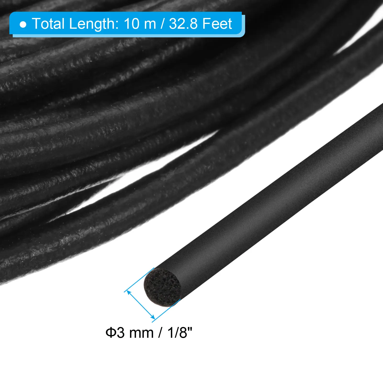 Uxcell Black Backer Rod EPDM Foam Rope Caulk Crack Joint Filler Roll Seal Weather Strip for Home Construction Gaps and Joints