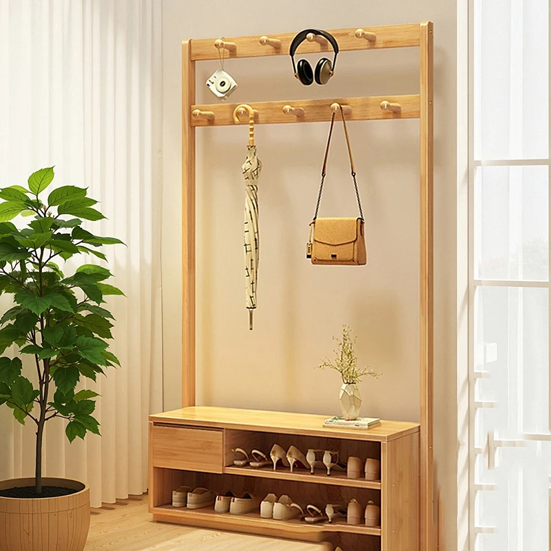 

Деревянные напольные вешалки для одежды и обуви в минималистичном стиле для спальни и гостиной, мебель для хранения одежды