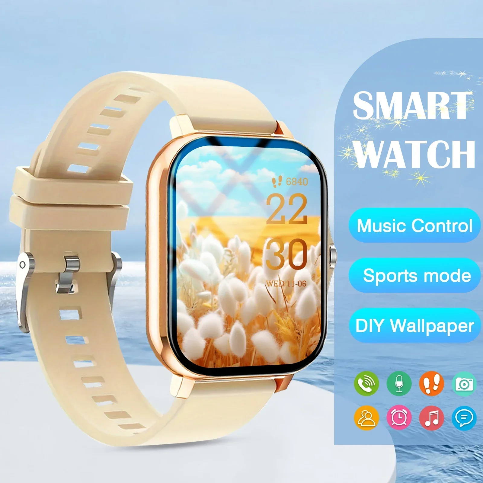 

2025 smart watch, wireless call, 1.83 inch HD screen, multi-sport mode, weather forecast, suitable for Android and iPhone, gift