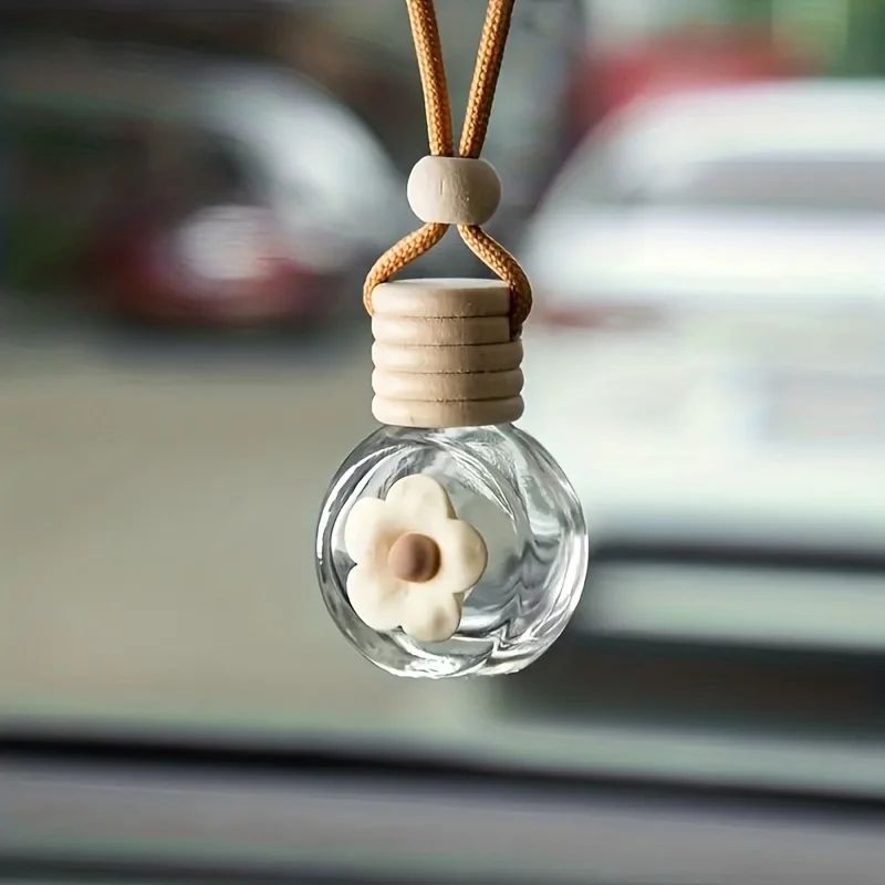 Empty Glass Perfume Bottles, Car Hanging Glass Bottle | Empty Pendant Perfume Aromatherapy Bottle Car Perfume Bottle Pendant Emp