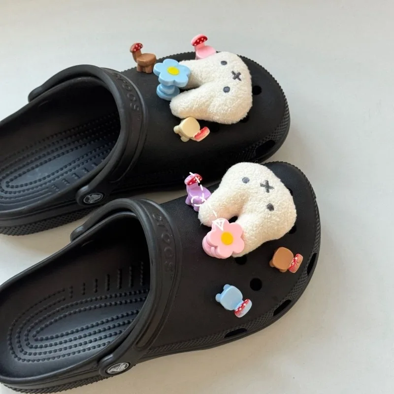 Cartoon Kawaii New Bow Tie Shoe Buckle Accessories Shoe Flowers Plush Decoration Good Workmanship Removable GoodLooks Gift Miffy