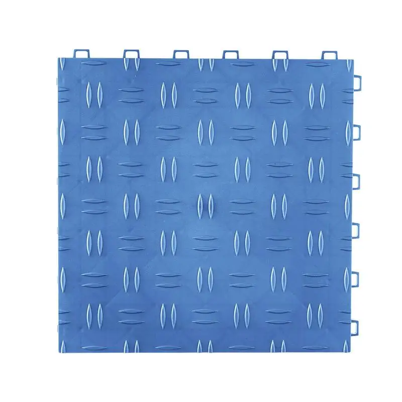 

Interlocking Floor Mats 12 x 12 x 0.53 inch 25 Pack For Workshop Storage Room Showroom Double-Sided Texture High Impact Polymer Blue Color 25 Square Feet Coverage Easy Installation Modular Grid Design