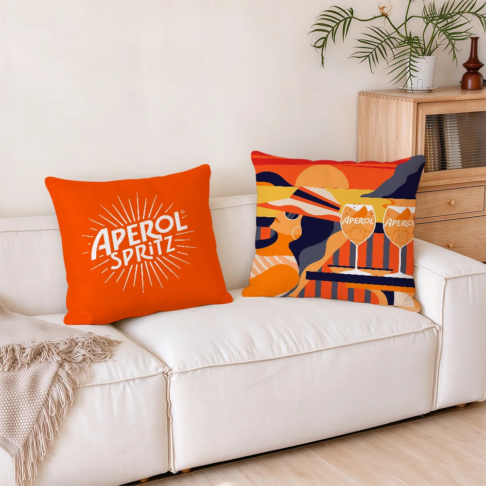 Aperols Spritz cushion cover Pillowcases Square Office Bedroom Headboard Sofa Living Room Backrest Cushions Sleeping Pillows