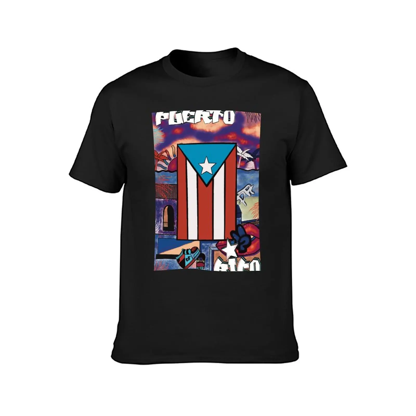 Red, White, & Blue Puerto Rico (Dark Hues) T-Shirt oversized customs animal prinfor boys men clothes