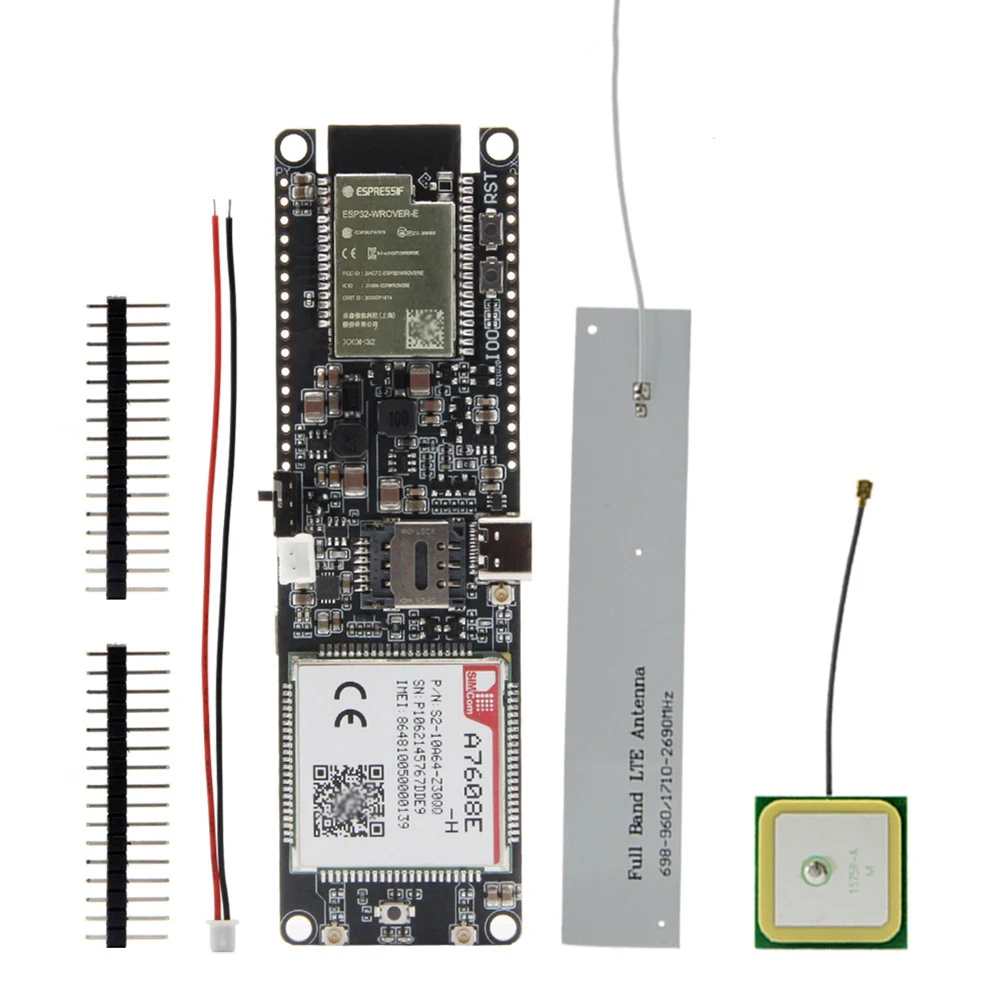 T-A7608E-H ESP32 SIM LTE Network GPS Antenna ESP32-WROVER-E Wireless Module WiFi Bluetooth Development Board