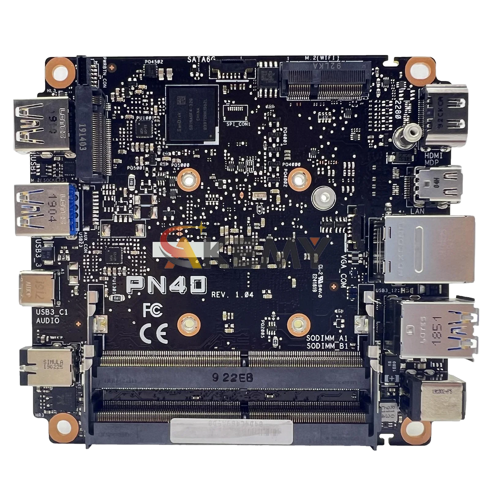 PN40 노트북 메인보드, ASUS 미니 PC PN40 PN40 노트북용, 셀러론 CPU 탑재, 100% 테스트 완료, 빠른 배송, 고품질