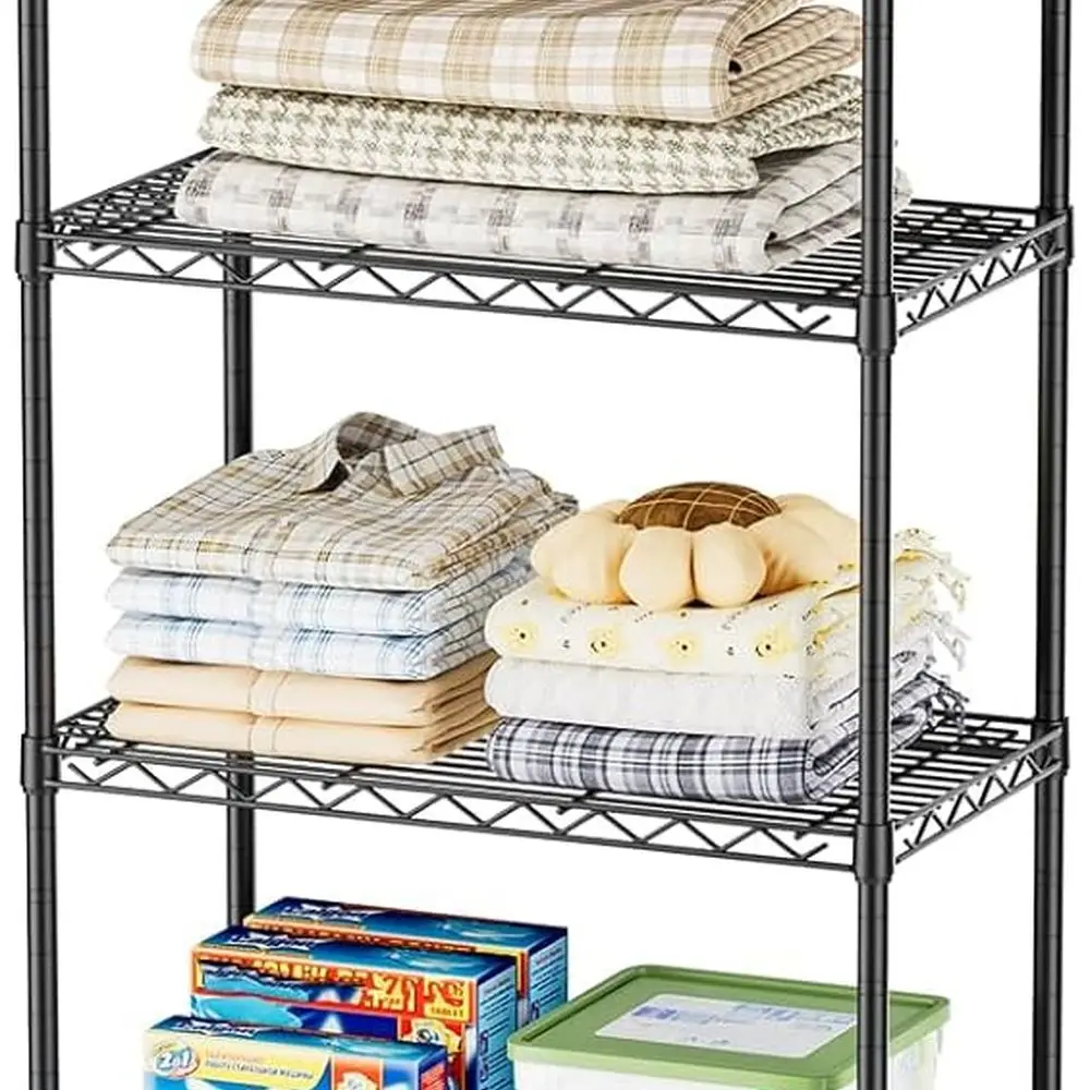 Adjustable Metal Wire Shelving Unit for Home, Kitchen, Laundry, and Pantry Storage