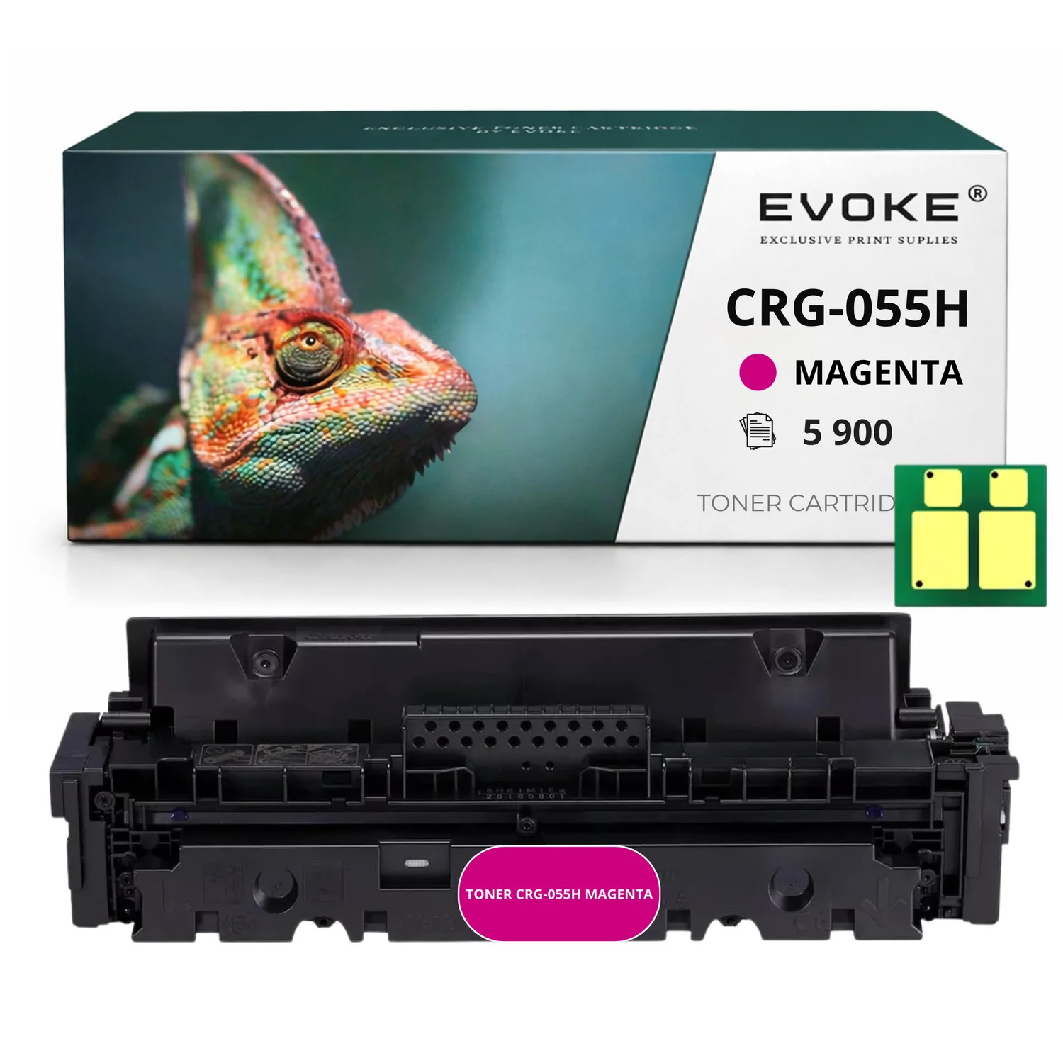 Evoke Compatibele Toner voor Canon Crg-055H Crg055H 3017c002m Magenta met Chip 5900 Pagina's I-Sensys Lbp662Cdw Lbp664Cx Mf741Cdw Mf744Cdw