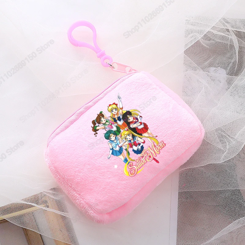 Sailor Moon Kids Cartoon Plush Coin Purse Children Backpack Anime Cute Pendant Girls Kawaii Wallet Card Holder Accessories Gifts