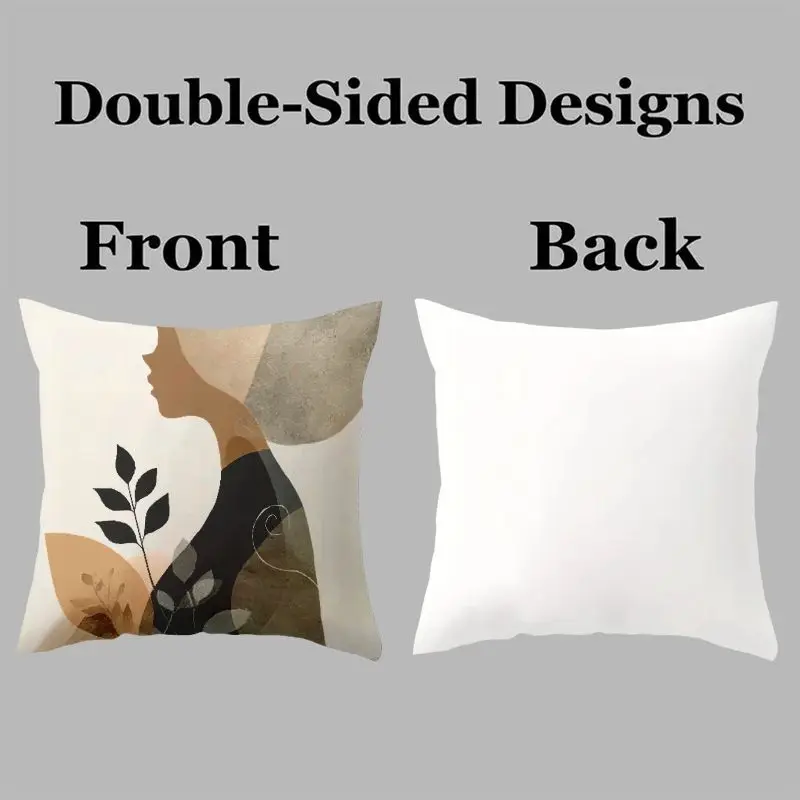 4pcs Modern Abstract Botanical Pillowcase Set Cushion Cover Throw Pillow Case Decor Boho Geometric Scandinavian Print 45x45cm Ho