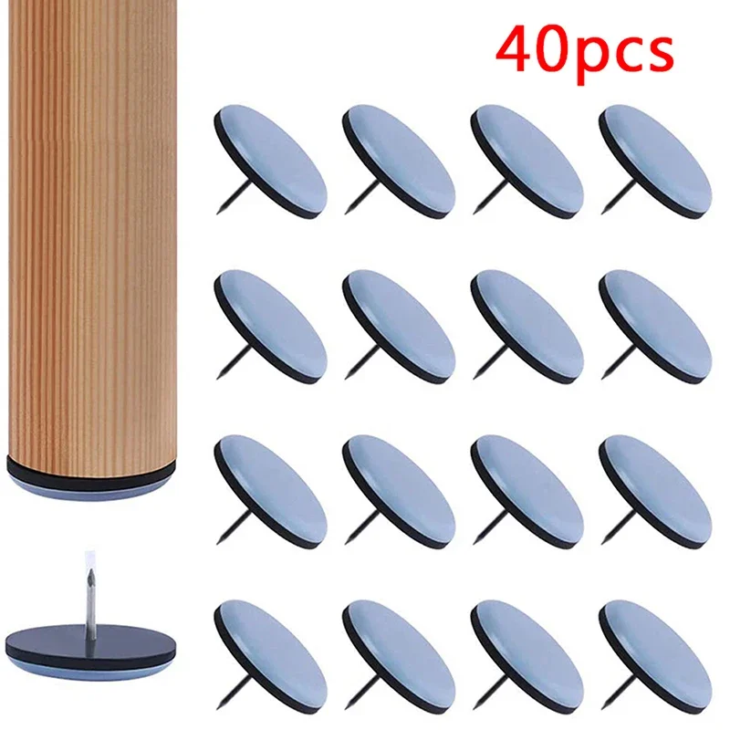 40pcs Furniture Sliders Table Feet Slider Pad Floor Protector Moving Anti-abrasion Furniture Nail Self-Adhesive Chair Leg Pads