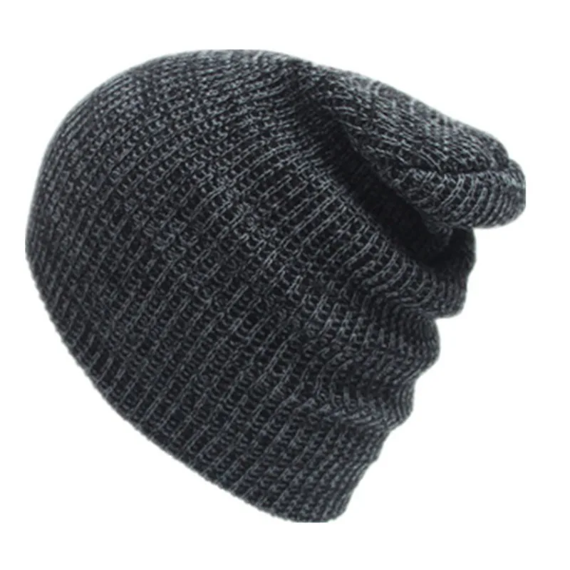 Stretchy Plain Knitted Hat Women Beanies Solid Skull Cap Winter Keep Warm Dark Green Grey Blue Black