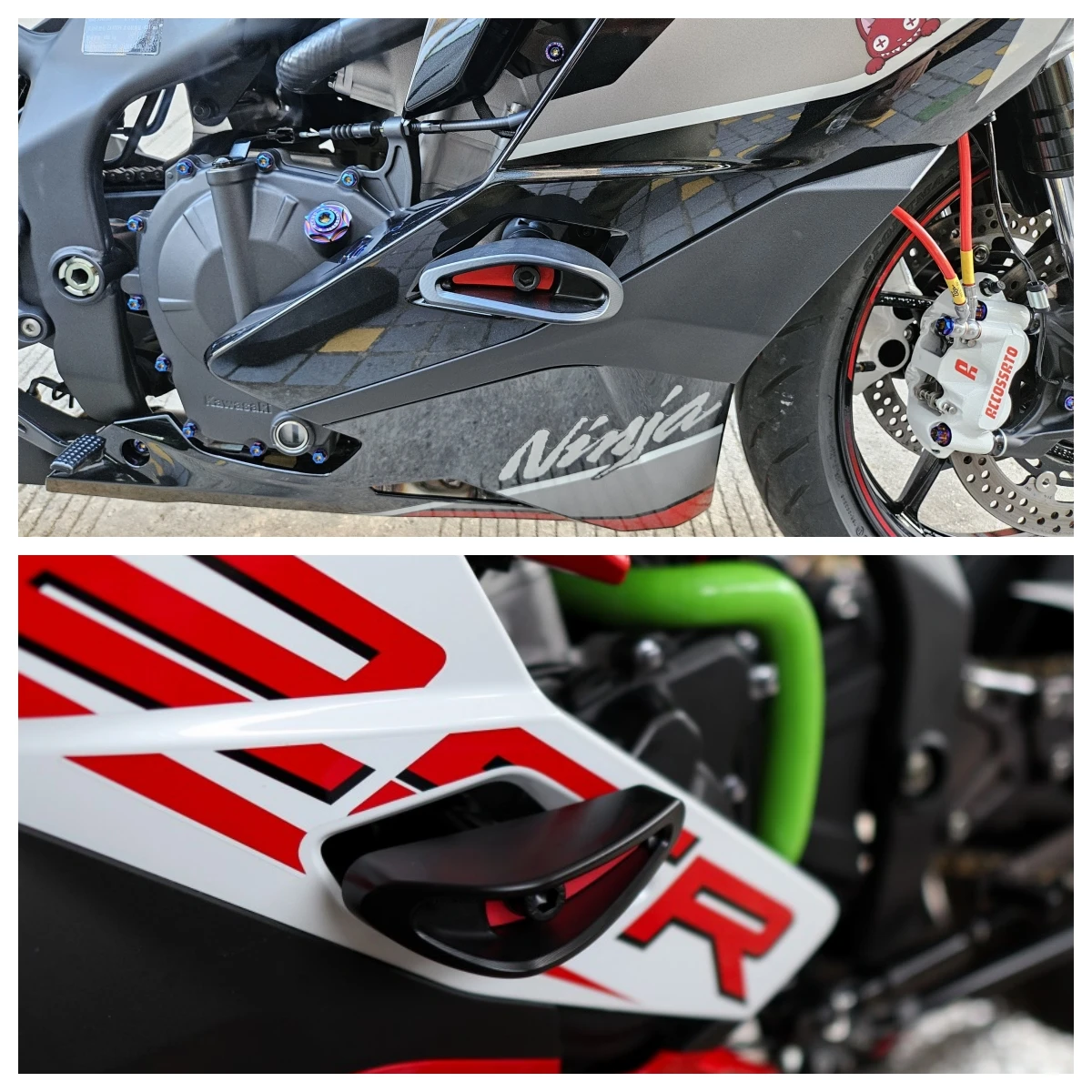 Per KAWASAKI Ninja ZX4R SE ZX4RR ZX25R 2021-2024 Kit cursore telaio Paratelaio Pro Shield Crash Skid Pad Protezione