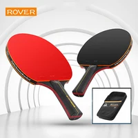 Raqueta de tenis de mesa de 5/6 estrellas, juego de raqueta de Ping Pong profesional de 2 uds., paleta de murciélago con hoja de goma de alta calidad con bolsa
