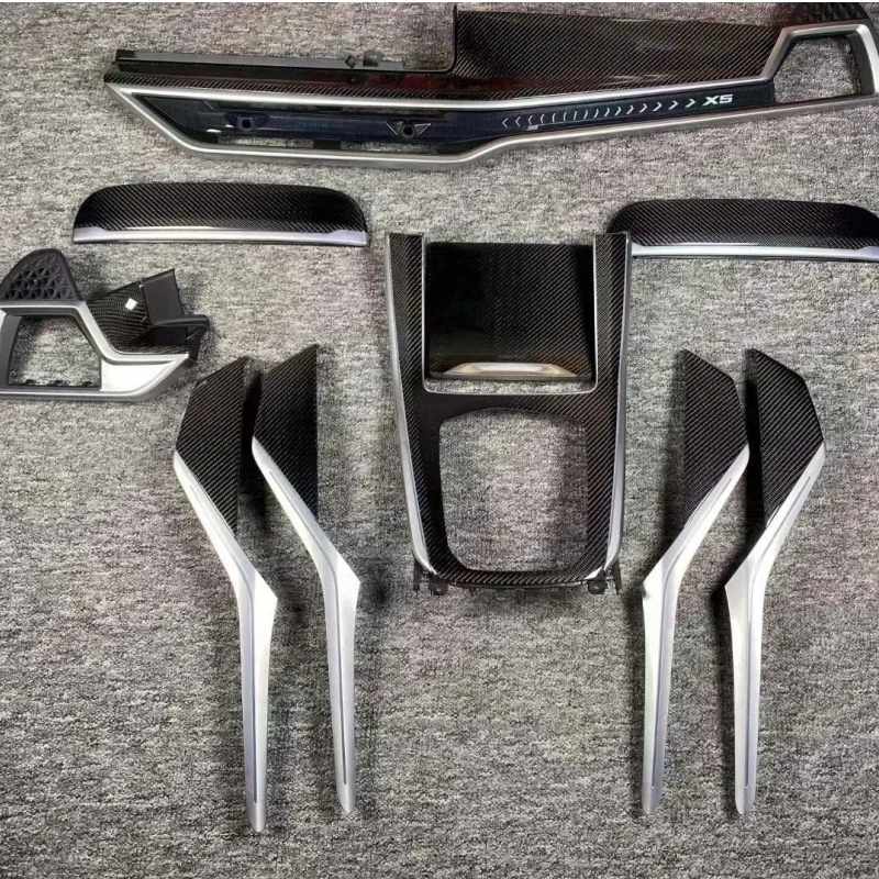 Integral Kits for  New X5 X6 X7 G30 G38 100% Real Carbon Fiber Car Interior Trims Dashboard Door Cover Accessories