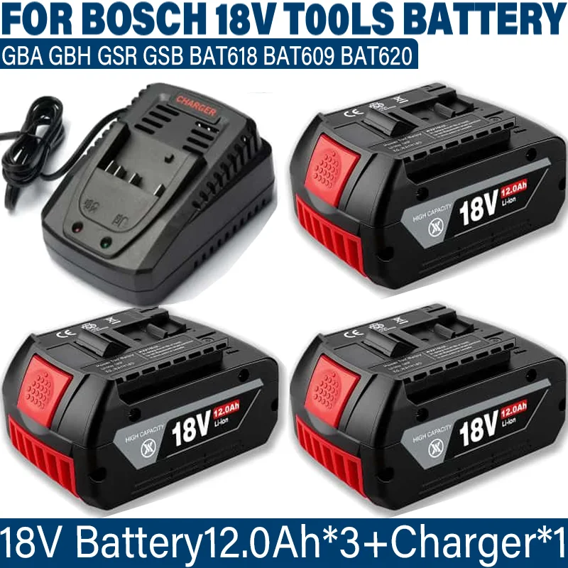 

Оригинальный профессиональный беспроводной инструмент для Bosch 18 В 12000 мАч BAT609 BAT618 GBA18V 21700, сменный аккумулятор 18 В