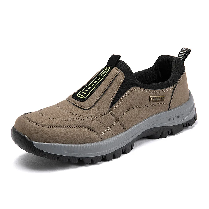 Outdoor Hiking Shoes Men Sneakers Winter Slip on Casual Men Shoes Breathable Suede Leather Shoe Anti-skid Walking Shoes Footwear