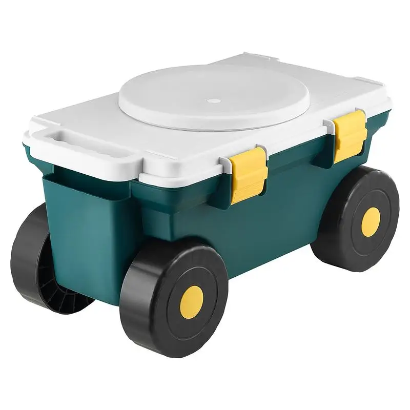 

Mobile garden seat 520 x 310 x 280 mm, garden cart, 2-in-1 garden trolley, rolling seat, load capacity up to 123 kg, garden helper, garden stool with storage space for weeding & planting in the garden