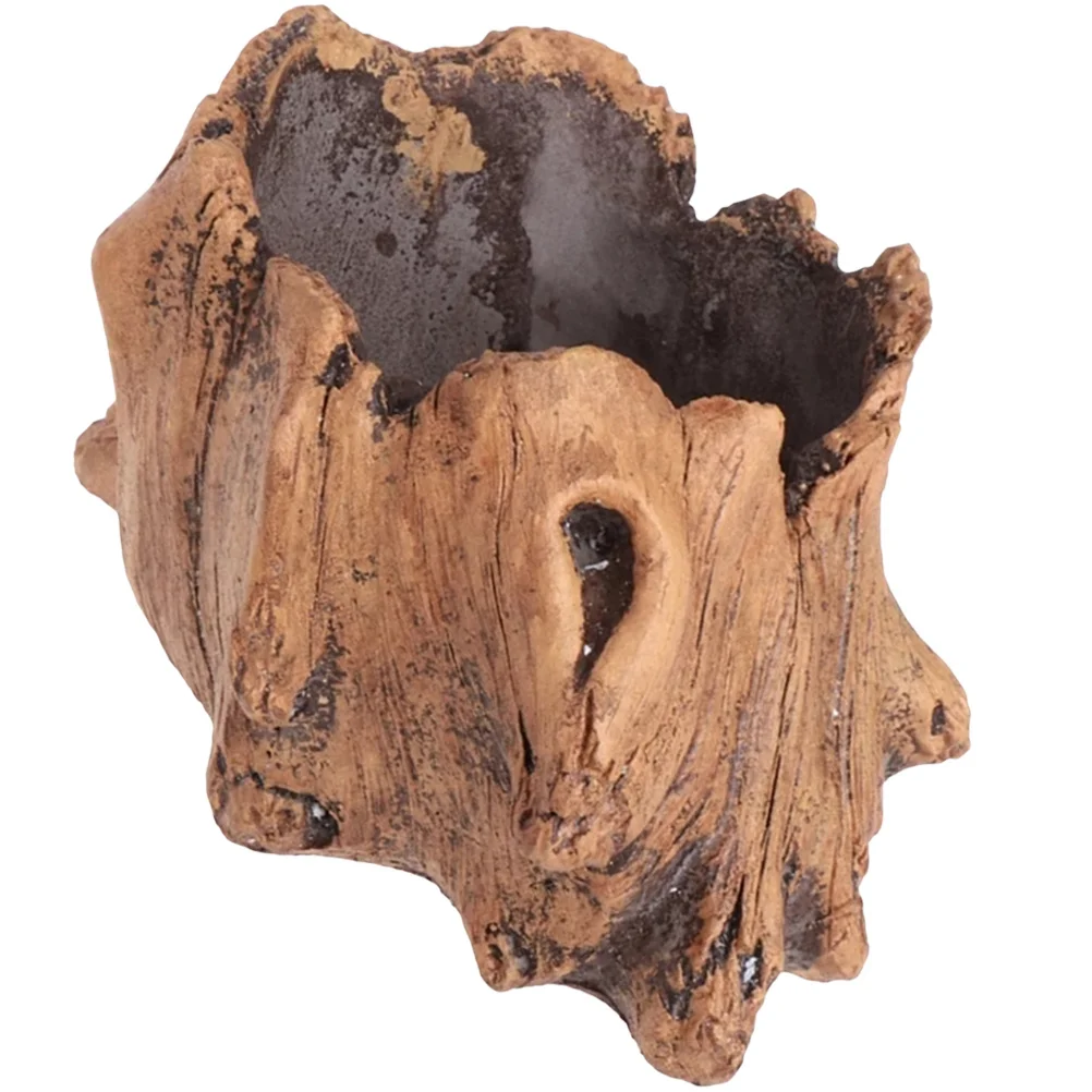 

Concrete Imitation Stump Flower Pot Small Stump Shaped Planting Pot Retro Style Decorative Planter for Garden Home Court