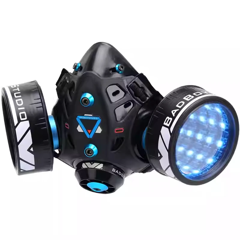 Cool LED Cyber-Punk Glow Cosplay Maks Gothic Sci-fi Mechanical Warfare Mask Fiction Cosplay Costumes Film and TV Shooting Props