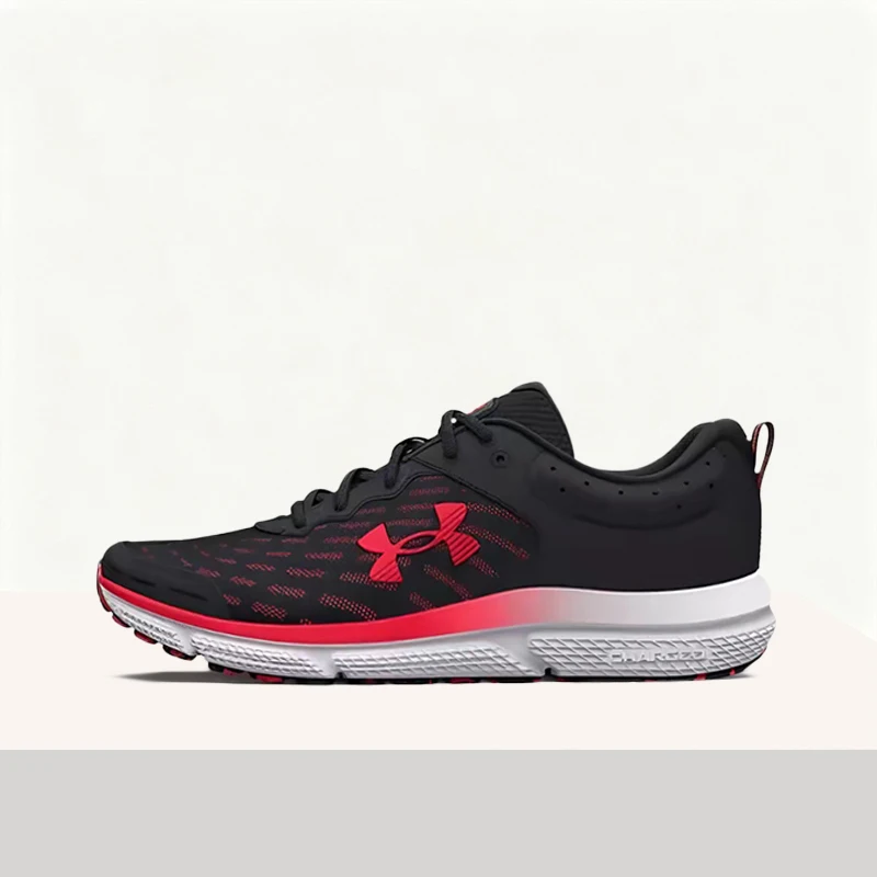 Under Armour Charged Assert 10 Men's Black/Red Low-Top Runners – Trendy Stylish Breathable Versatile Performance 3026175-006
