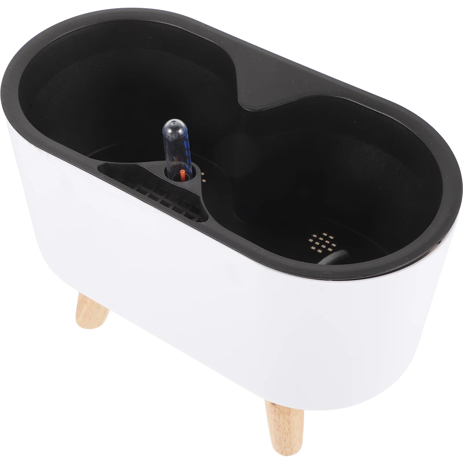 

Office Living Room Balcony Plant Pots Indoor Plastic Flower Self Watering Absorb Flowers Container Wooden Planting for Plants