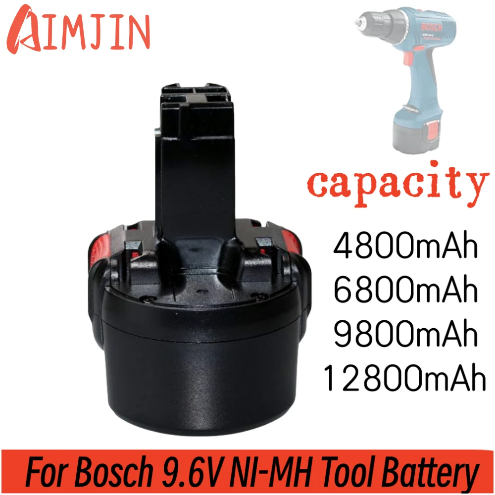 

9.6V 4.8/6.8/9.8/12.8Ah NI-MH Rechargeable Battery For Bosch Power Tool Bosch PSR 960 BH984 BAT048 BAT119 L50