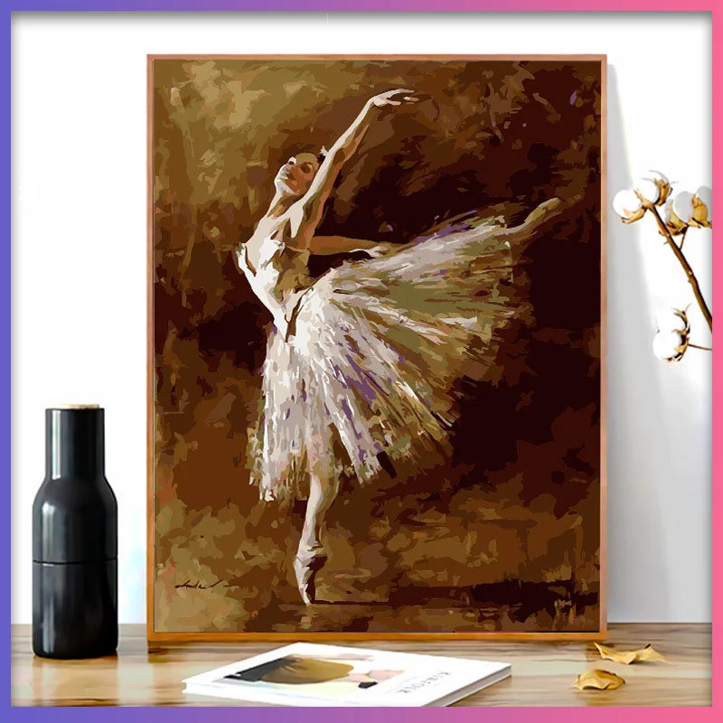 Pittura a olio digitale fai da te dipinta a mano soggiorno camera da letto figure astratte grande colorazione pittura decorativa ballerina